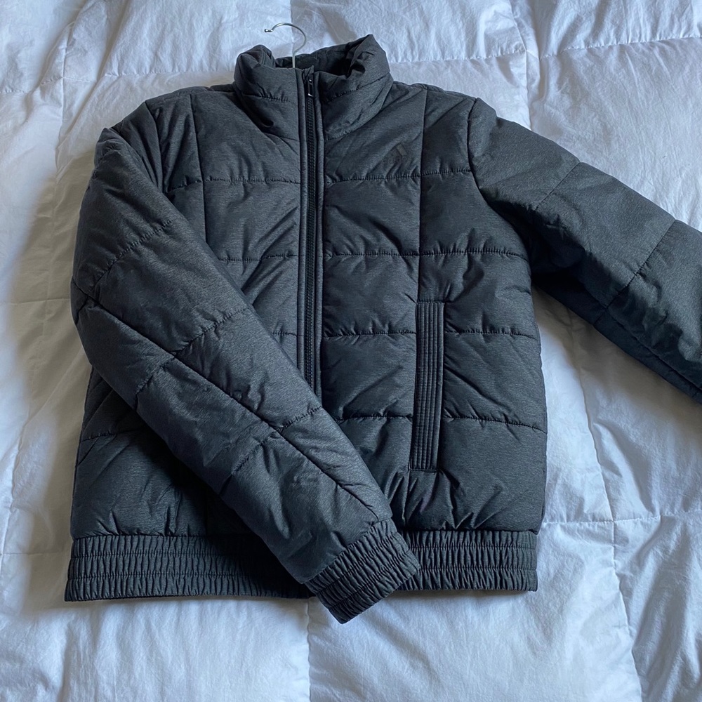 Adidas Heather Charcoal Grey Mid-weight Jacket